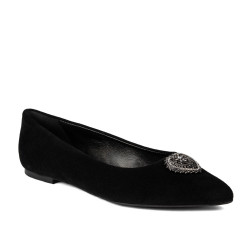 Baleriny damskie 1362 czarny welur