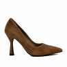 Eleganckie buty damskie 1322 brązowy welur