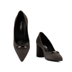 Eleganckie buty damskie 1361 piaskowy welur