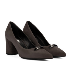 Eleganckie buty damskie 1361 piaskowy welur