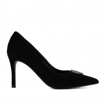 Eleganckie buty damskie 1363 czarny welur