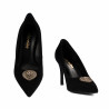 Eleganckie buty damskie 1363 czarny welur