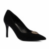 Eleganckie buty damskie 1363 czarny welur