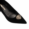 Eleganckie buty damskie 1363 czarny welur