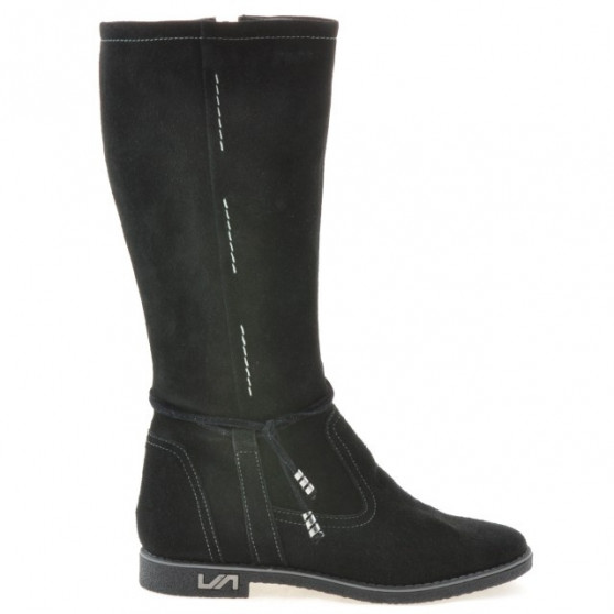 Damskie kozaki 3276 czarny welur