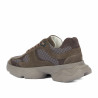 Buty sportowe damskie 6102 piaskowy welur kombinowany 01