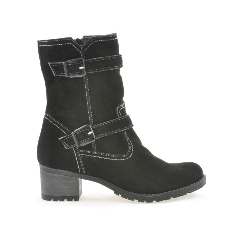 Damskie botki 3278 czarny welur