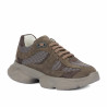 Buty sportowe damskie 6102 piaskowy welur kombinowany 01
