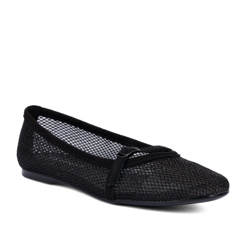Baleriny damskie 1369 czarny kombinowany