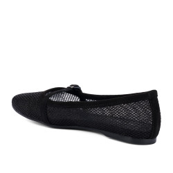 Baleriny damskie 1369 czarny kombinowany