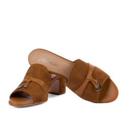 Damskie sandały 1367 zamszowe camel