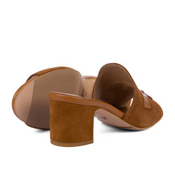 Damskie sandały 1367 zamszowe camel