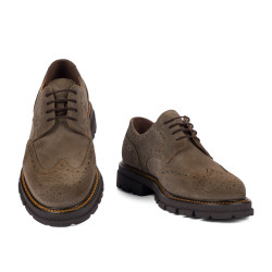 Buty casual męskie 989 piasek welur