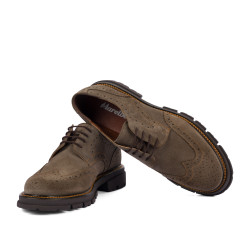 Buty casual męskie 989 piasek welur
