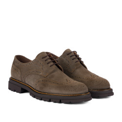 Buty casual męskie 989 piasek welur