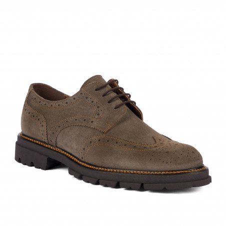 Buty casual męskie 989 piasek welur