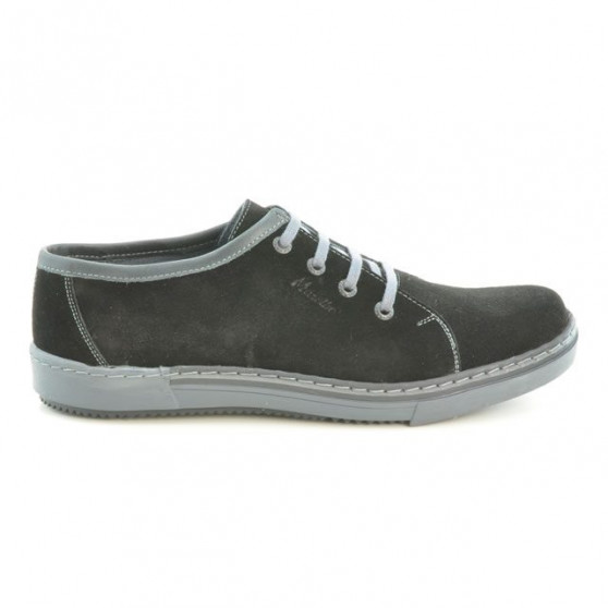 Buty casual / sportowe męskie 722 czarne zamsz + szare