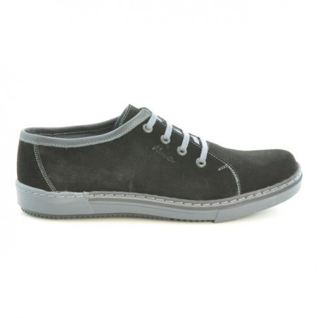 Buty casual / sportowe męskie 722 czarne zamsz + szare