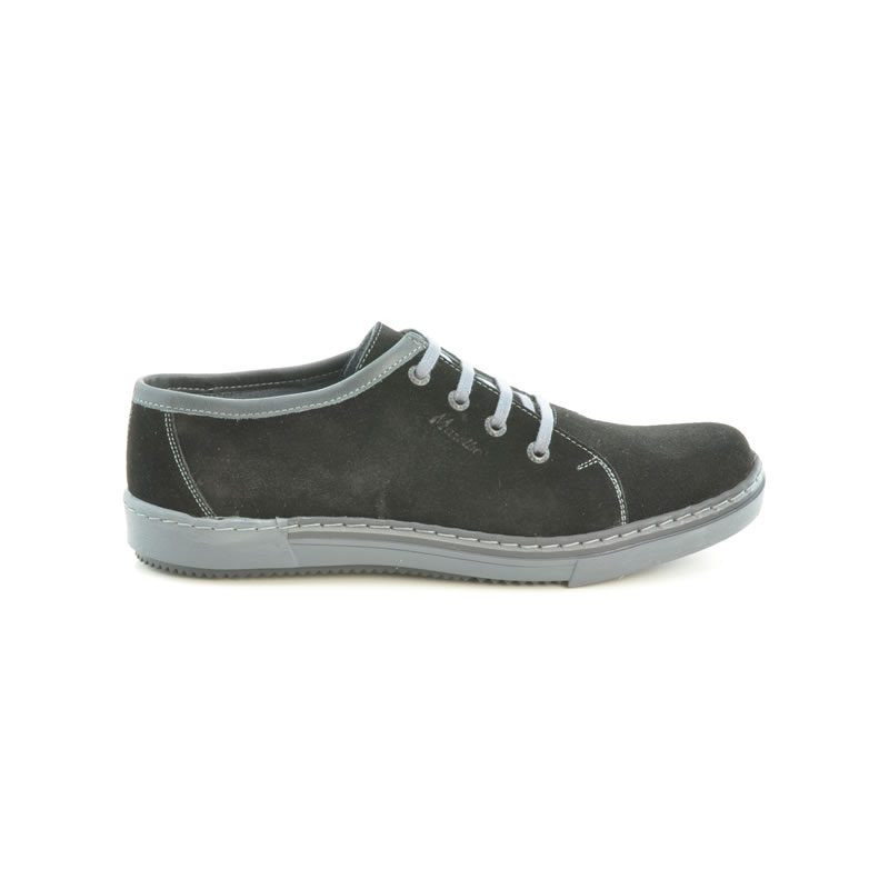 Buty casual / sportowe męskie 722 czarne zamsz + szare
