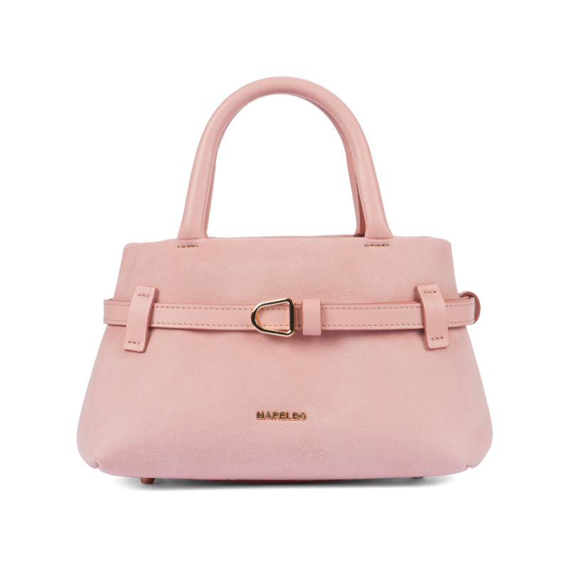 Torebka damska do ręki 056g zamsz baby pink