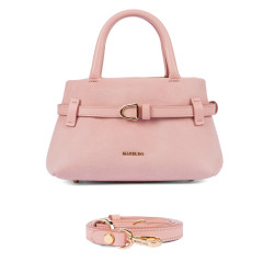 Torebka damska do ręki 056g zamsz baby pink