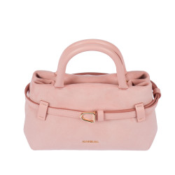 Torebka damska do ręki 056g zamsz baby pink