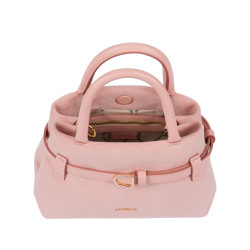 Torebka damska do ręki 056g zamsz baby pink