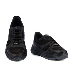 Casualne/sportowe buty męskie 996 czarny welur kombinowany