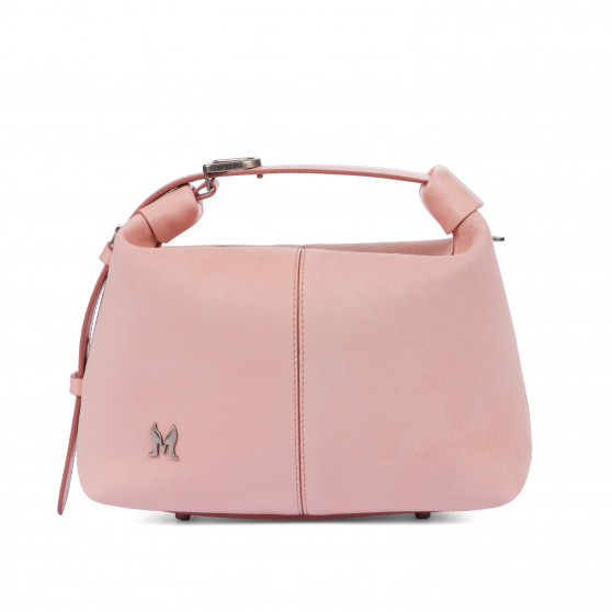 Torebka damska do ręki 037-1g 01 zamsz baby pink
