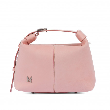 Torebka damska do ręki 037-1g 01 zamsz baby pink