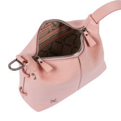 Torebka damska do ręki 037-1g 01 zamsz baby pink