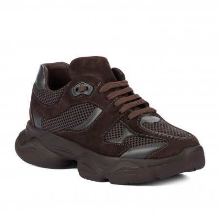 Damskie buty sportowe 6102 czekoladowe kombinowane
