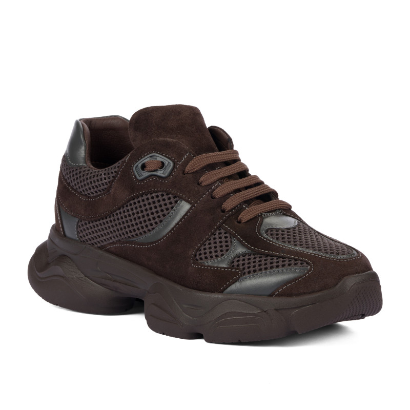 Damskie buty sportowe 6102 czekoladowe kombinowane