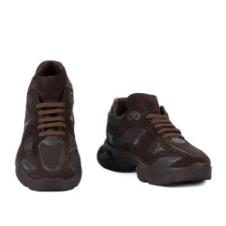 Damskie buty sportowe 6102 czekoladowe kombinowane