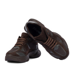 Damskie buty sportowe 6102 czekoladowe kombinowane