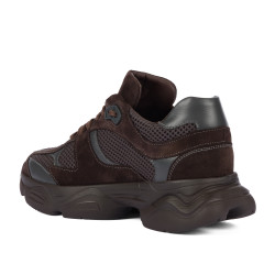 Damskie buty sportowe 6102 czekoladowe kombinowane