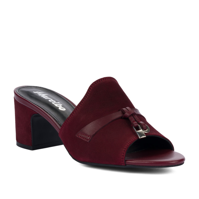 Damskie sandały 1367 bordo welur