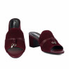 Damskie sandały 1367 bordo welur