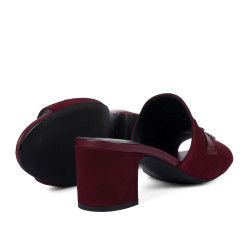 Damskie sandały 1367 bordo welur