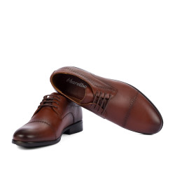 Eleganckie buty męskie 822-1 w koniakowym kolorze