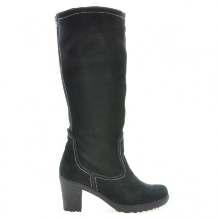 Damskie kozaki 3258 czarne welur