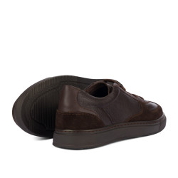 Buty casual/sport męskie 998 czekoladowe połączone