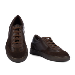 Buty casual/sport męskie 998 czekoladowe połączone
