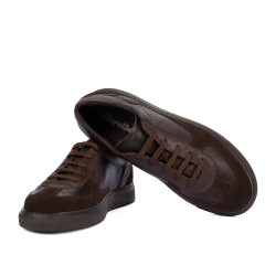 Buty casual/sport męskie 998 czekoladowe połączone