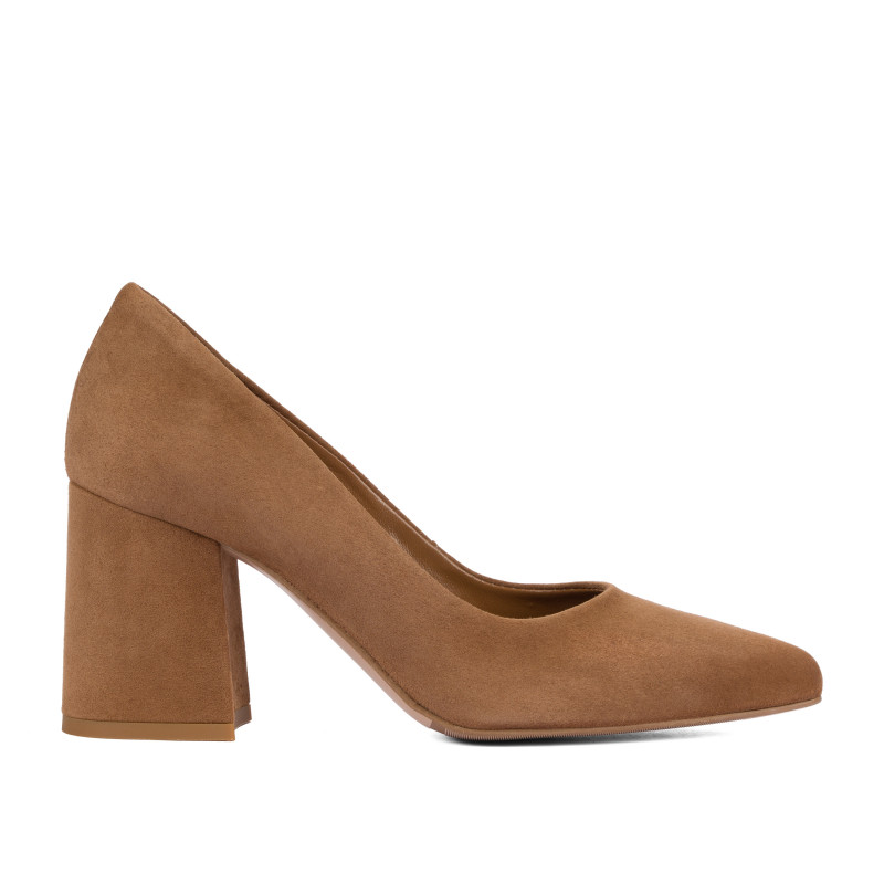 Eleganckie buty damskie 1315 zamsz czekoladowy