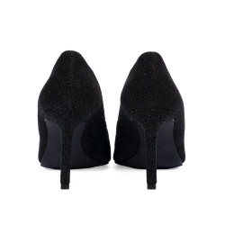 Eleganckie buty damskie 1366 czarny welur perłowy