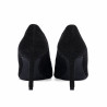 Eleganckie buty damskie 1366 czarny welur perłowy