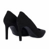 Eleganckie buty damskie 1366 czarny welur perłowy
