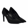 Eleganckie buty damskie 1366 czarny welur perłowy