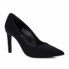 Eleganckie buty damskie 1366 czarny welur perłowy
